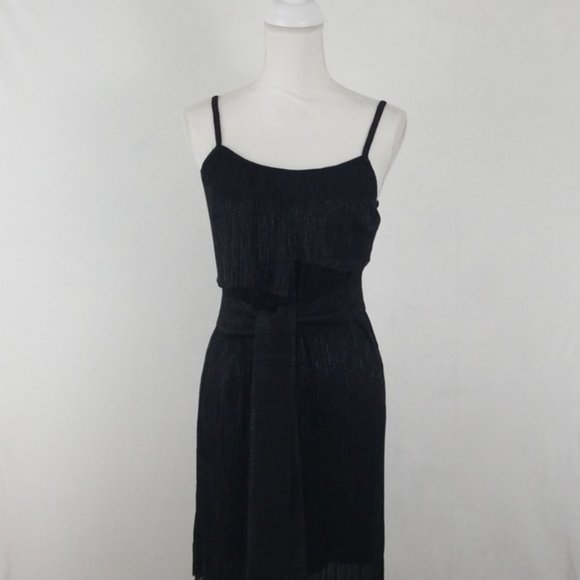 NWT Anthro Black Sparkle Tier Dress - Picture 5 of 7